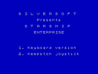 Starship Enterprise title screen for ZX Spectrum